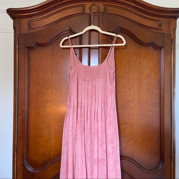 LoveShackFancy Silk Maxi Dress Pink Tie Dye Empire Pleated Bust | Size 4 - Picture 8 of 16